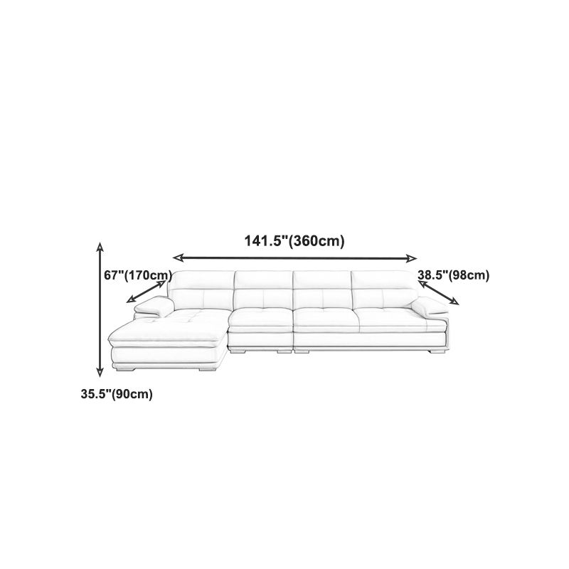 Contemporary Pillow Top Arms Sectional with Cushion Back 35.43" for Living Room