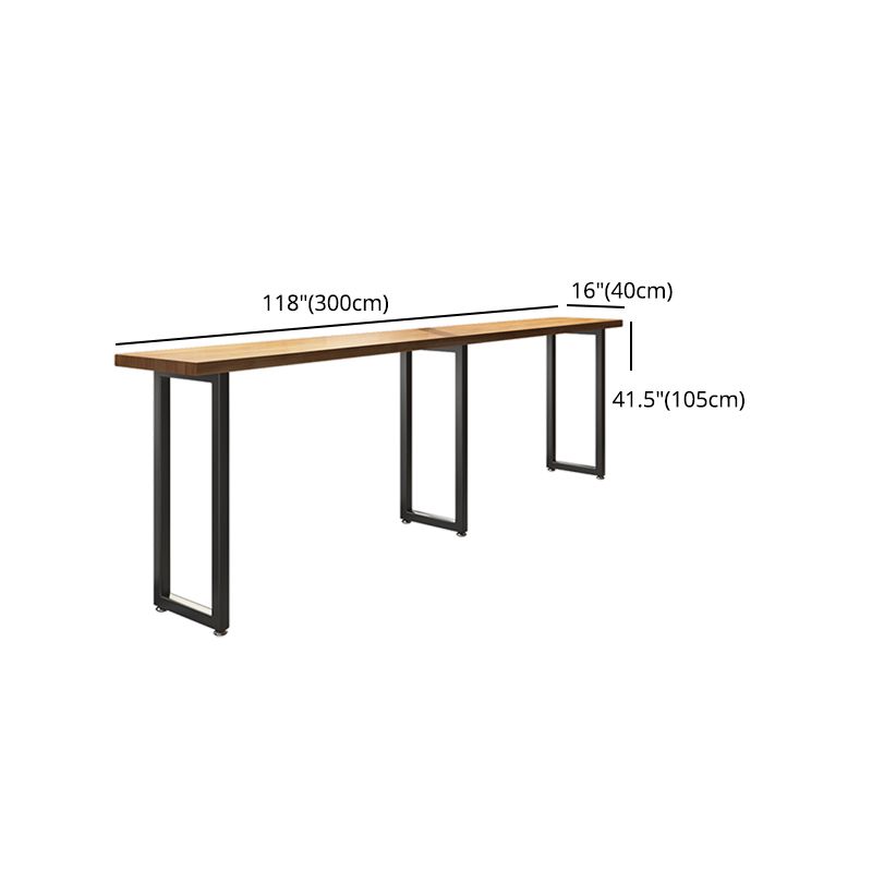 Industrial Rectangle Wood Top Counter Table 42-inch Height Bar Table