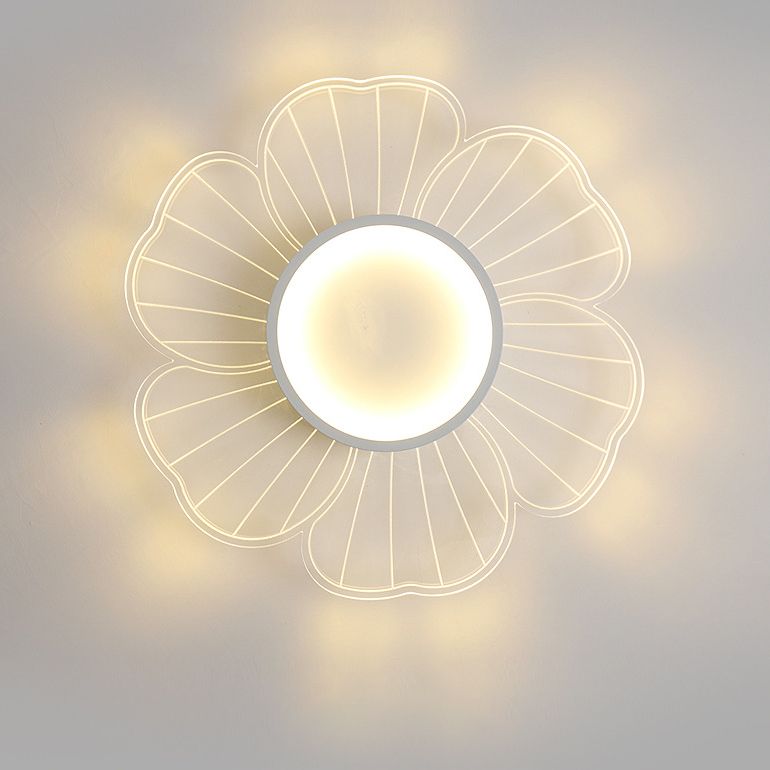 Transparent Stripe Flush Ceiling Light Acrylic LED Flower Ceiling Light Fixture for Bedroom