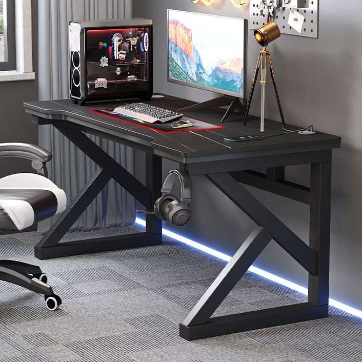 Industrial Stone Gaming Desk 29.53" Tall Computer Desk with Sled Base