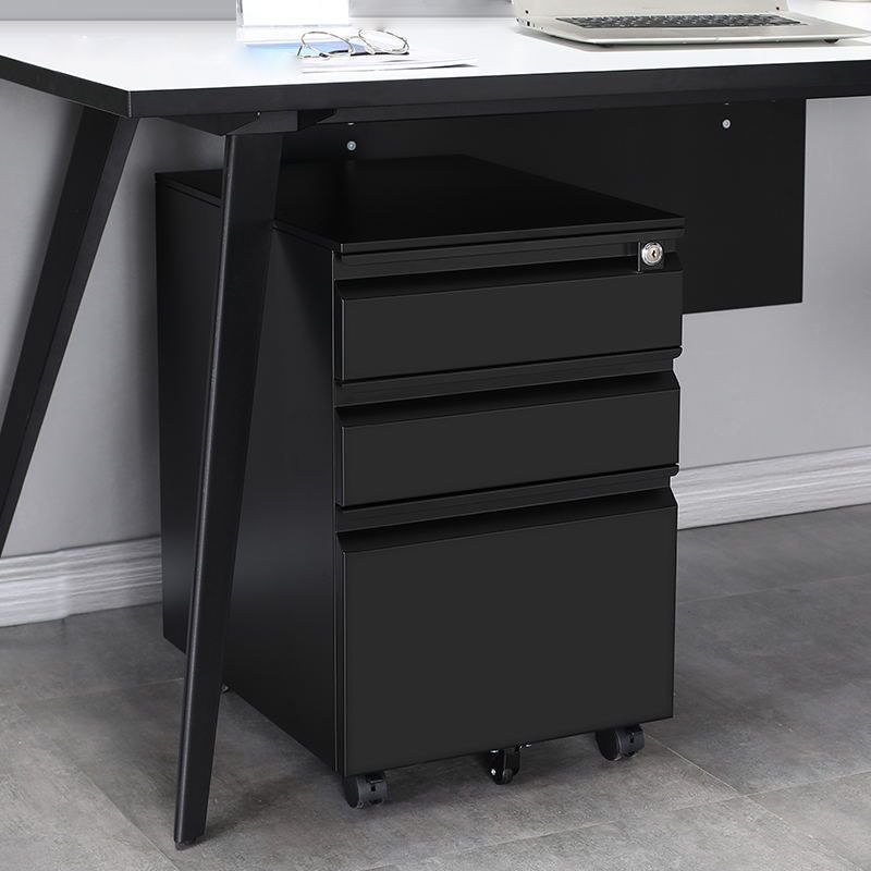 Modern File Cabinets Metal Frame File Pedestal with Key Lock for Office