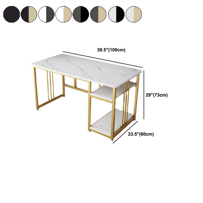 Glam Rectangular Writing Desk Manufactured Wood Office Desk for Home and Office