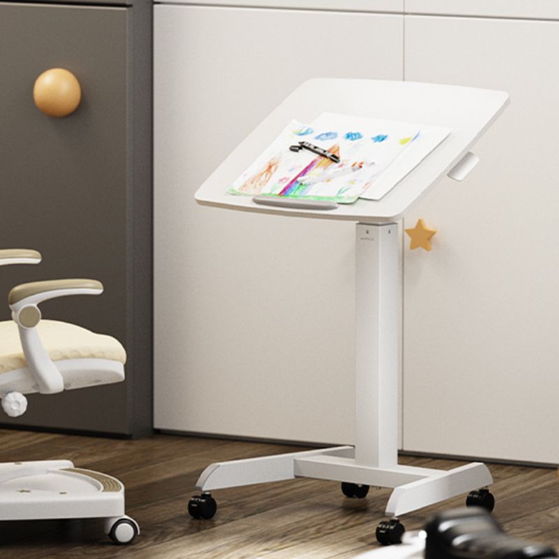 Rectangular Shaped Office Standing Desk Converter Wood in White