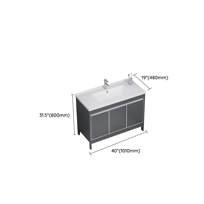 Freestanding Bathroom Vanity Space Aluminum Bathroom Vanity with Sink