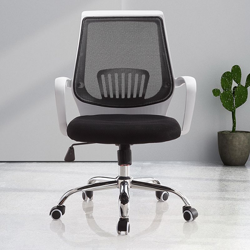 Modern Fixed Arms Office Chair Tilt Mechanism Steel Desk Chair