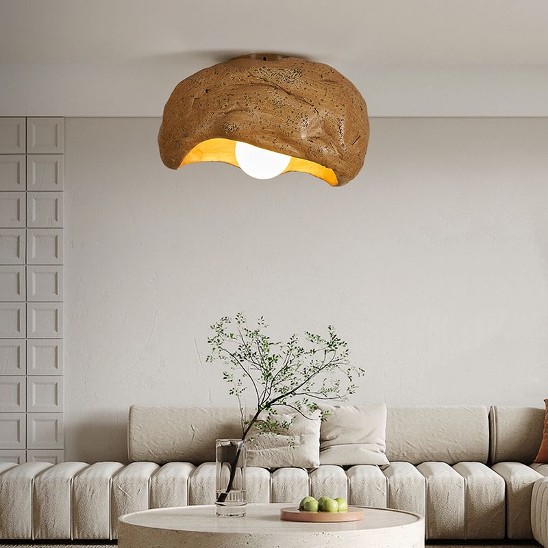 Iron and Resin Ceiling Flush Stone Shape 1- Light Modern Flush in 3 Colors