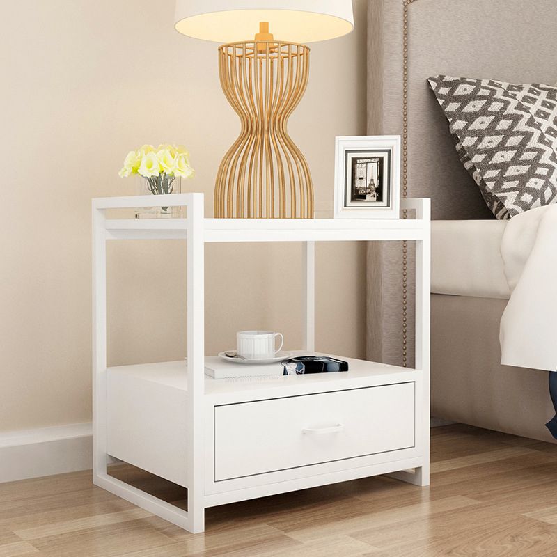 Wooden Bed Nightstand Contemporary Accent Table Nightstand with Drawer