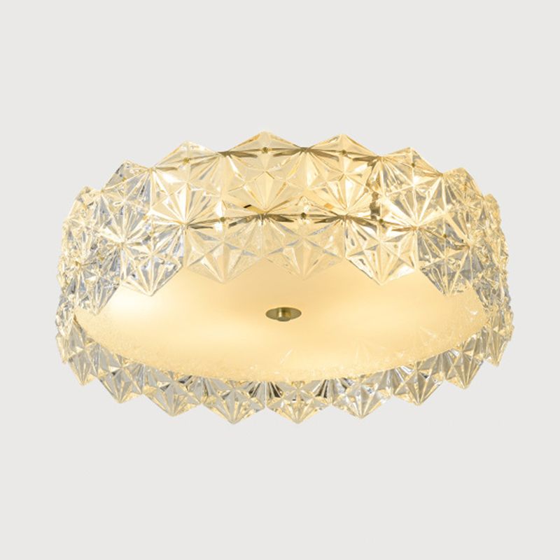 4/6/8-Light Modernism Golden Finish Flush Mount Lighting Round Glass Ceiling Light