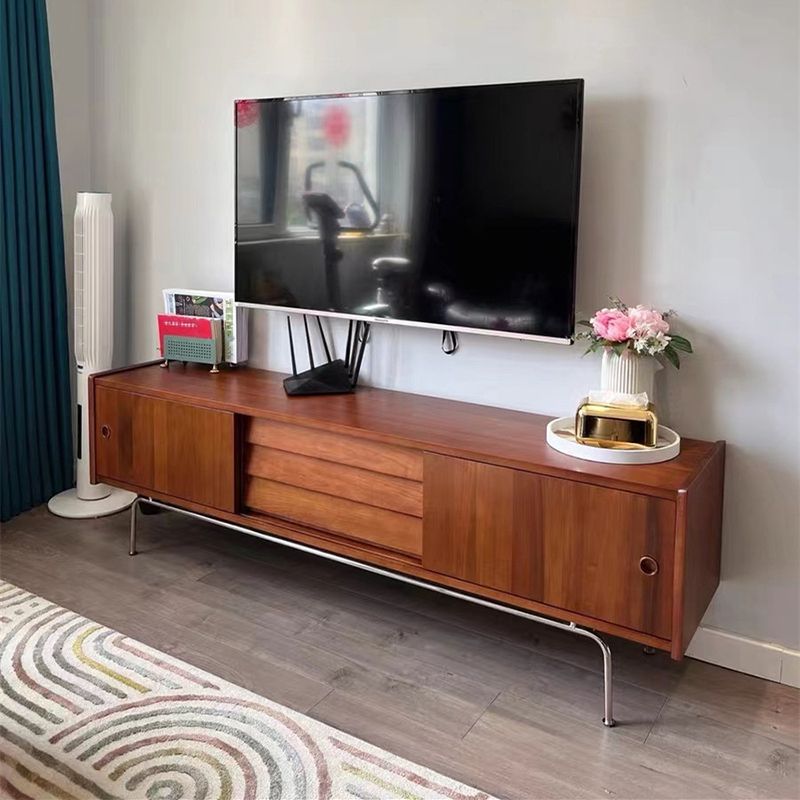 Traditional Brown TV Media Stand with Drawers Wood TV Stand Console