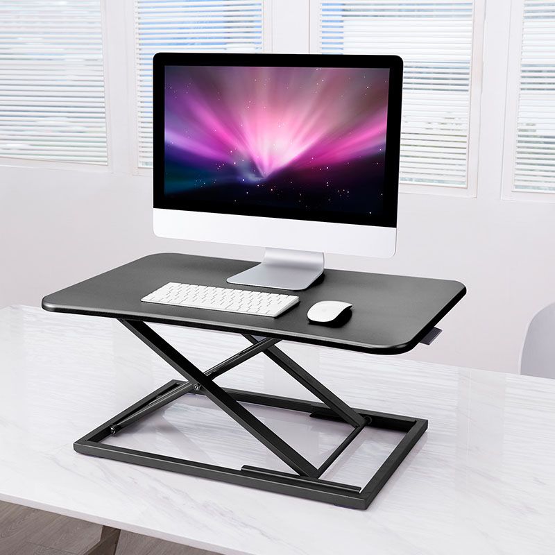 Wooden Folding Standing Office Desk Converter Rectangular Shaped in Black/White/Silver