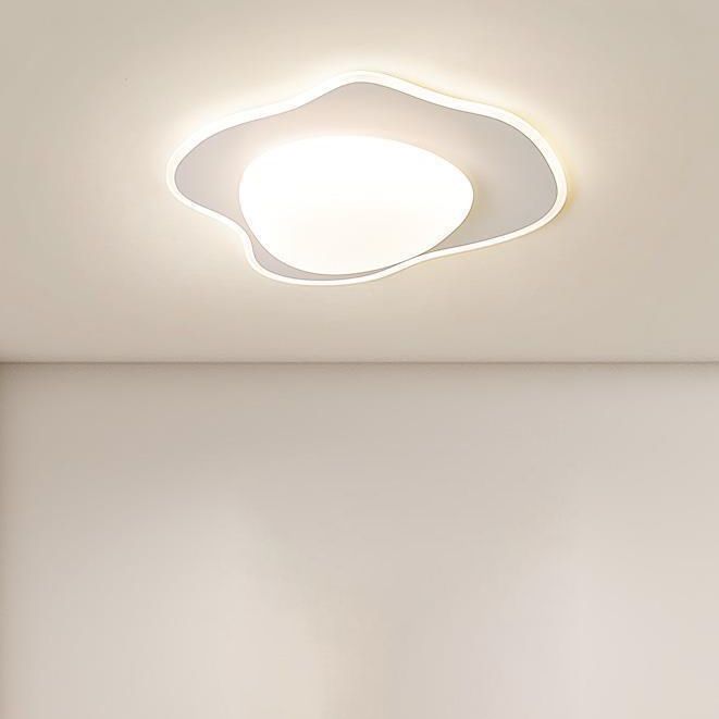 LED White Shaded Ceiling Light Contemporary Flush Mount Lighting for Foyer