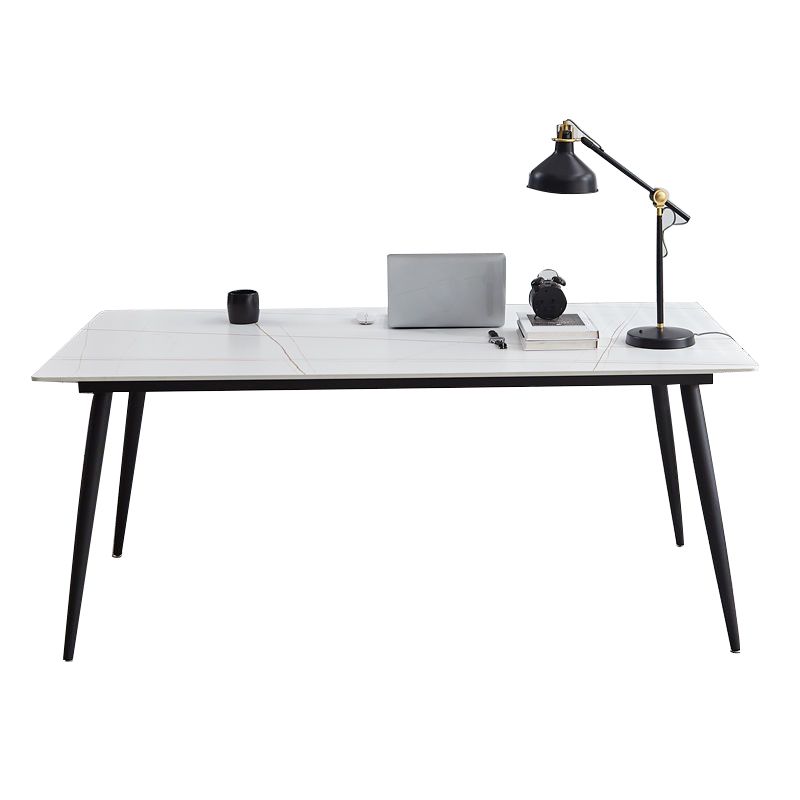 Contemporary Office Desk Rectangular Computer Desk with Metal Legs