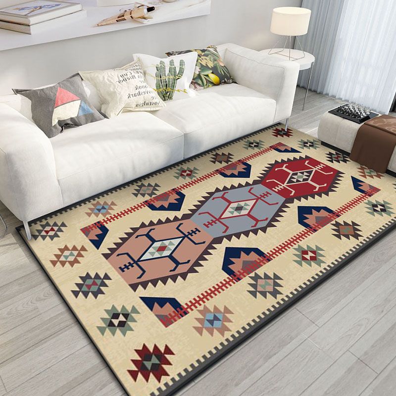 Traditional Americana Print Area Carpet Polyester Area Rug Anti-Slip Easy Care Rug for Home Decor