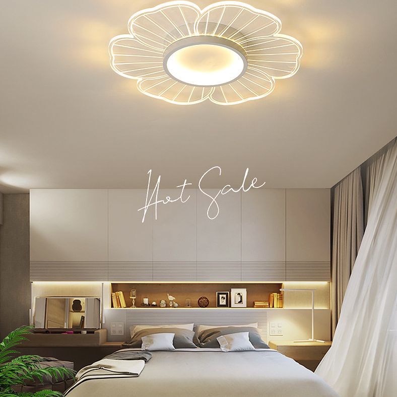 Transparent Stripe Flush Ceiling Light Acrylic LED Flower Ceiling Light Fixture for Bedroom