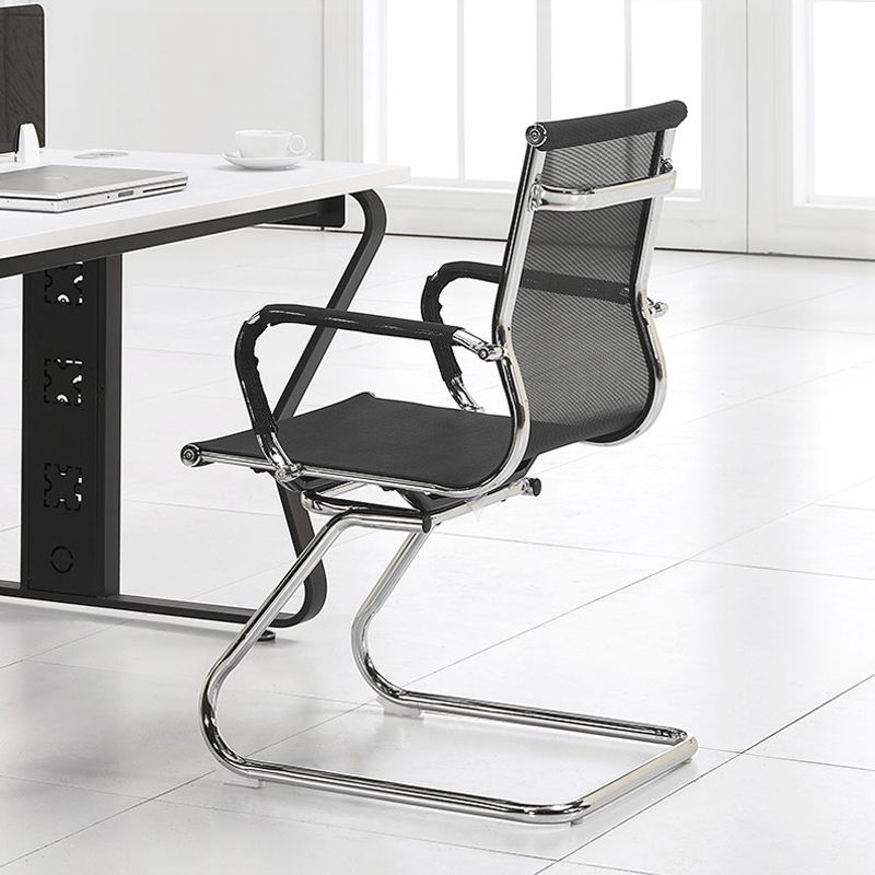 Mesh Mid Back Desk Chair Arms Included Modern Black Office Chair