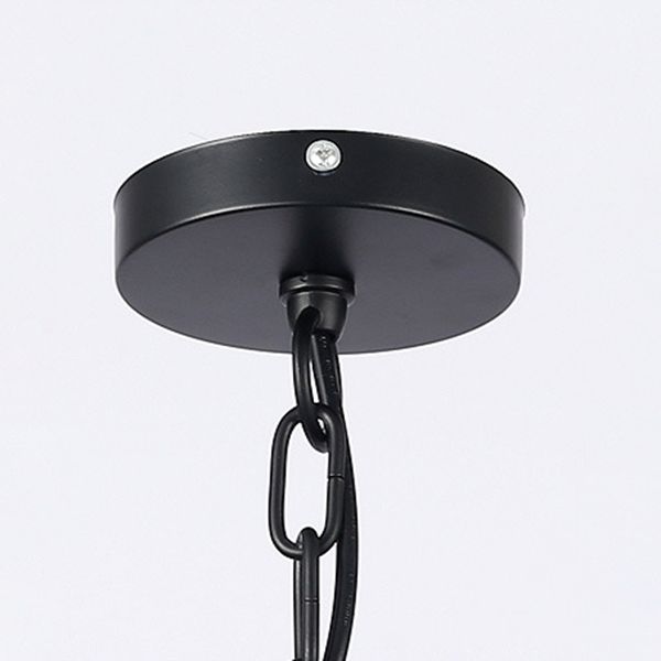 Industriële cilinder hanger lamp 1 licht metaal hangende lamp beboeting zonder planten in zwart