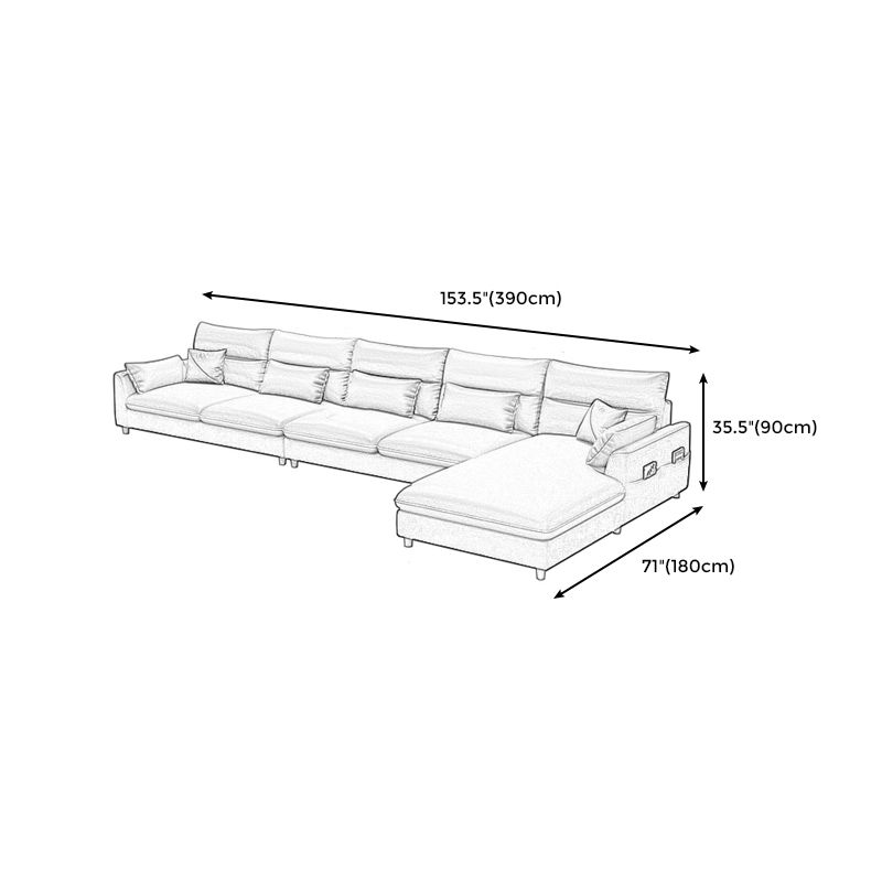 Stain-Resistant Sofa Faux Leather Square Arm Modern Sectional for Apartment