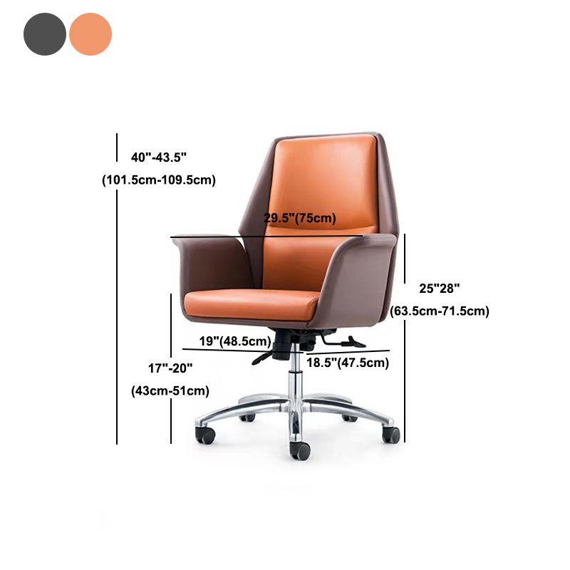 Modern Office Chair with Silver Metal Frame Executive Ergonomic Task Chair