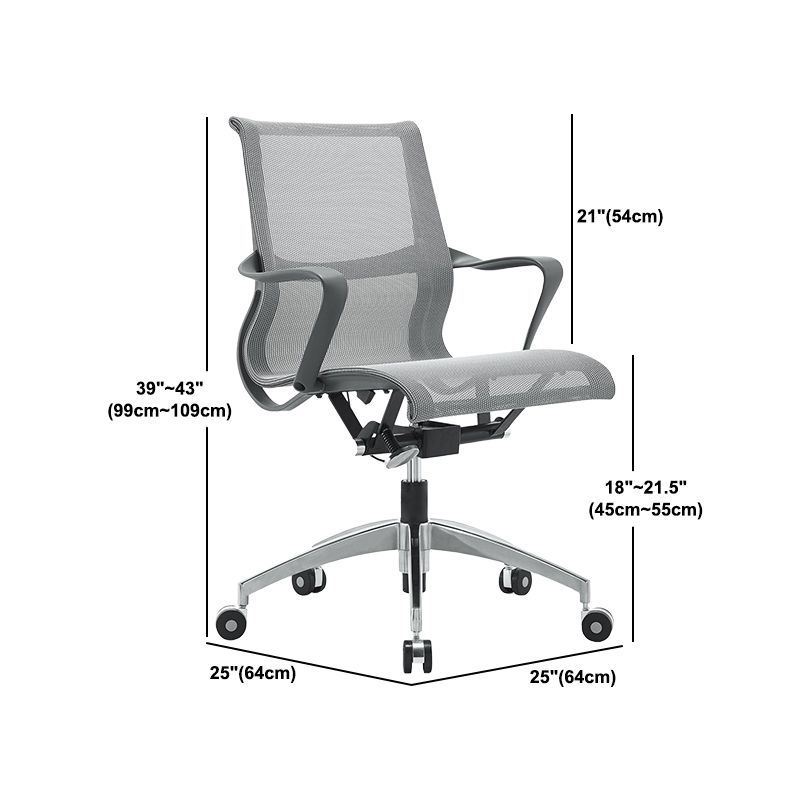 Modern Office Chair with Wheels Mid-Back Mesh Desk Chair Ergonomic Chair