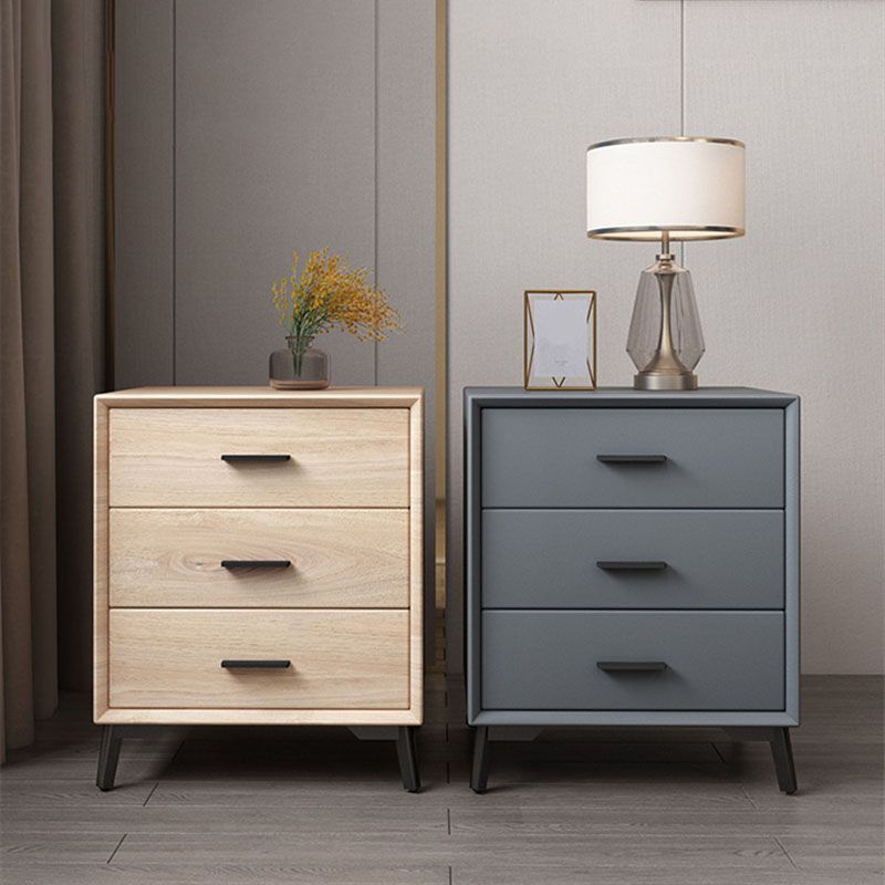 23.62" Tall Faux Leather Night Table 3-drawer Bedside Cabinet with Legs