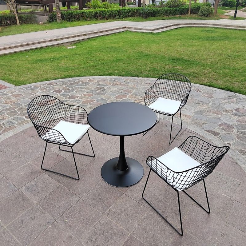 Contemporary Patio Chair Set Metal Outdoor Bistro Chairs with Cushion