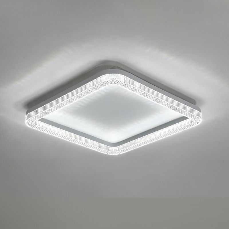 Single White Finish Flush Mount Lighting Circle Ceiling Light for Bedroom