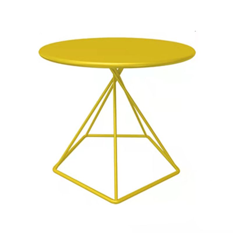 Metal Frame End Table Solid Color Round Side End Table for Living Room