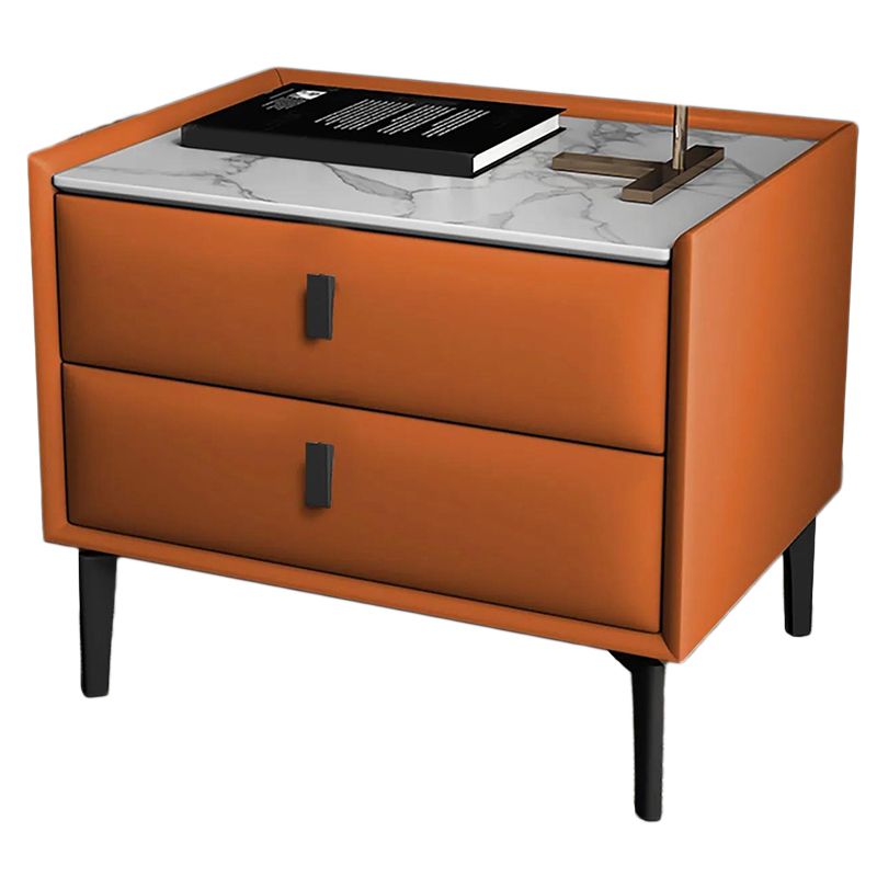 Modernism Night Table Storage Bed Nightstand with 2 Drawers for Home