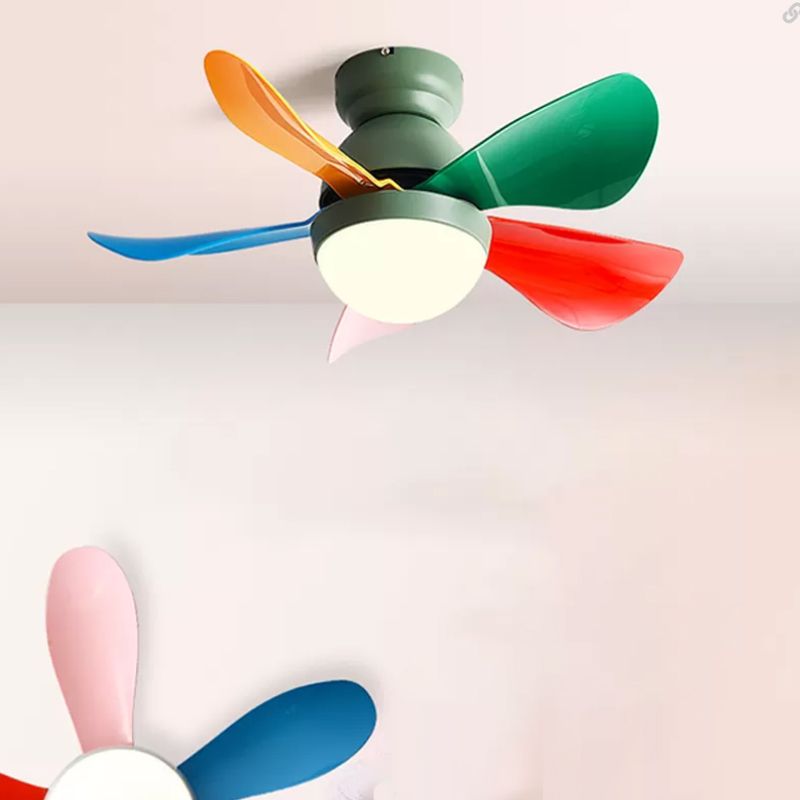 Colorful LED Ceiling Fan Light Modern Metal 1 Light LED Ceiling Fan for Bedroom