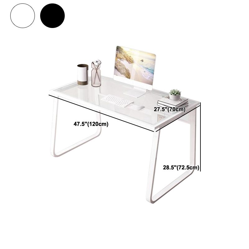 Contemporary Mirrored Writing Desk Rectangular Glass for Home Desk