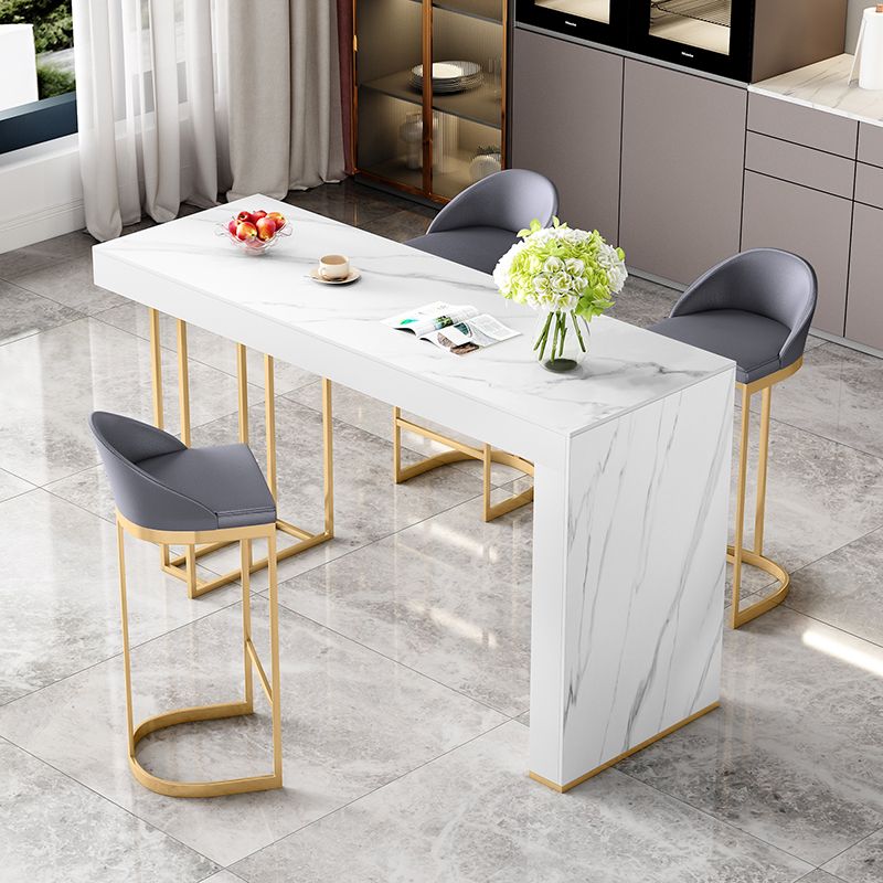 Nordic Rectangle Sintered Stone Table Dining Bar Counter Table for Kitchen