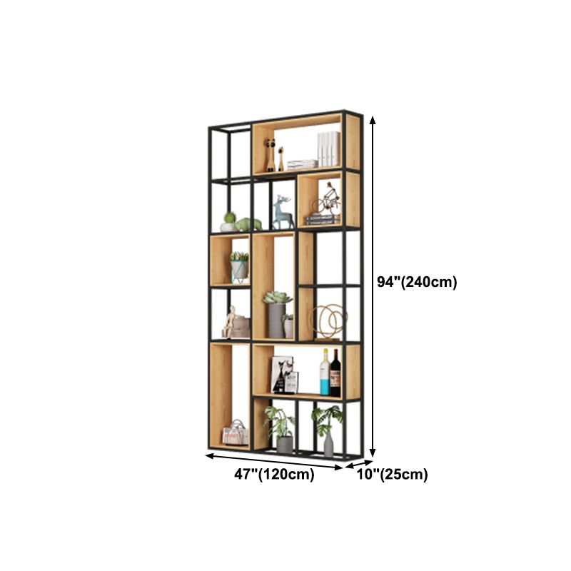 9.84"W Bookshelf Industrial Style Open Back Bookcase for Home and Office