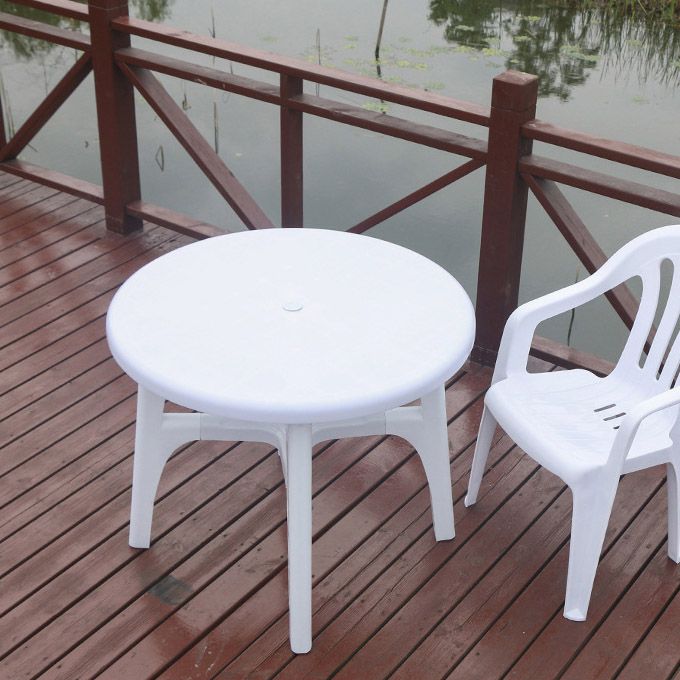 Modern Waterproof Geometric Courtyard Table Plastic Outdoor Table