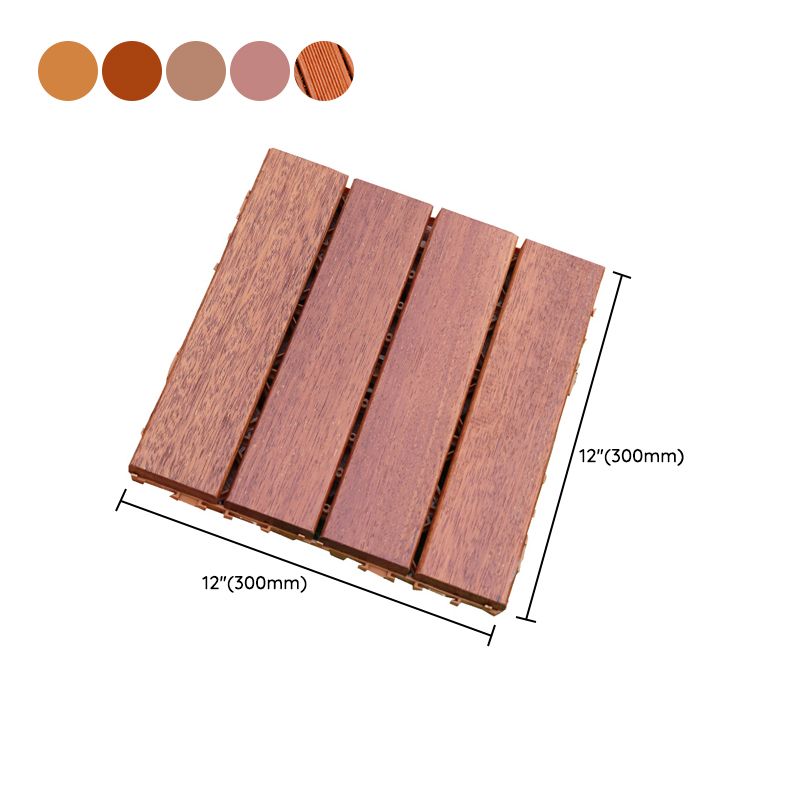 Rectangle Teak Floor Tile Water Resistant Click Lock Wooden Floor for Balcony