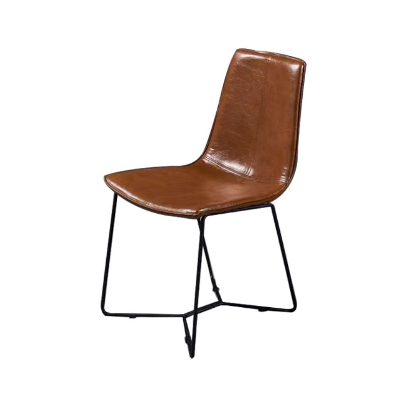 Industrial Kitchen Dining Side Chair Faux Leather Parsons Chair