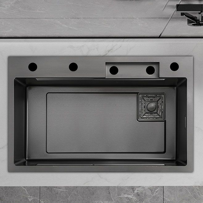 Contemporary Black Sink Stainless Steel Kitchen Sink with Soundproofing