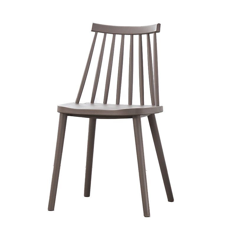 Plastic Contemporary Side Chair Slat Back Kitchen Dining Room Chair