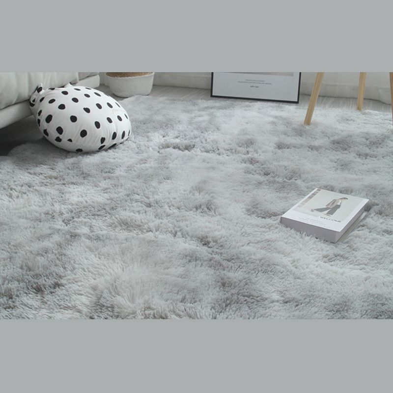 Simple Shag Living Room Rug Stylish Tie-dyed Area Carpet Polyester Anti-Slip Backing Indoor Carpet