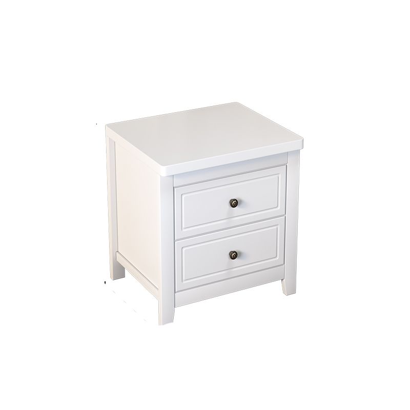 Modern 2-Drawer Storage Nightstand 20 Inch H Imitation Wood Legs Included Night Table