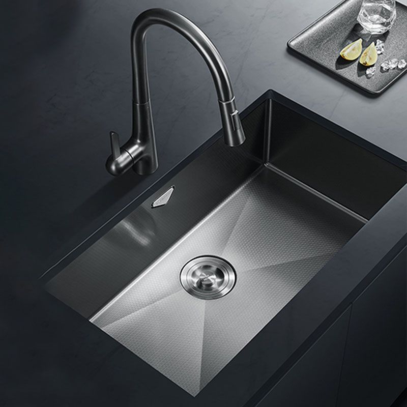 Contemporary Style Kitchen Sink Stainless Steel Kitchen Sink with Basket Strainer