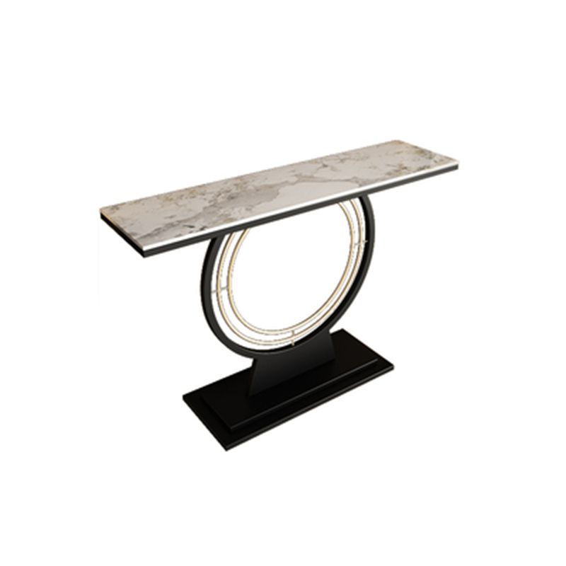 Scratch Resistant Rectangle/Half Moon Marble/Stone Console Table