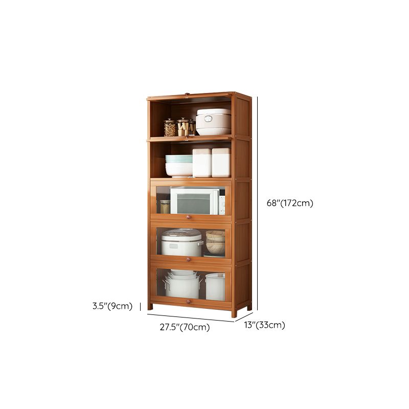 Brown Bamboo Kitchen Server Modern Dining Server for Living Room