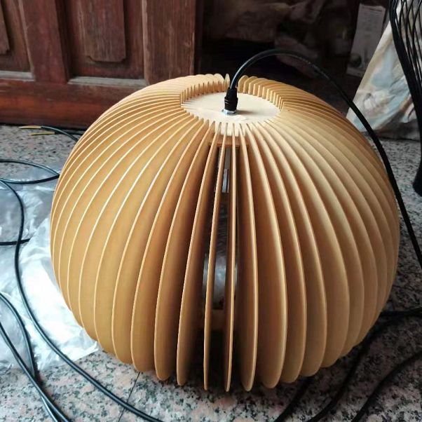 Modern Style Geometric Down Lighting Wood 1 Light Hanging Ceiling Lights