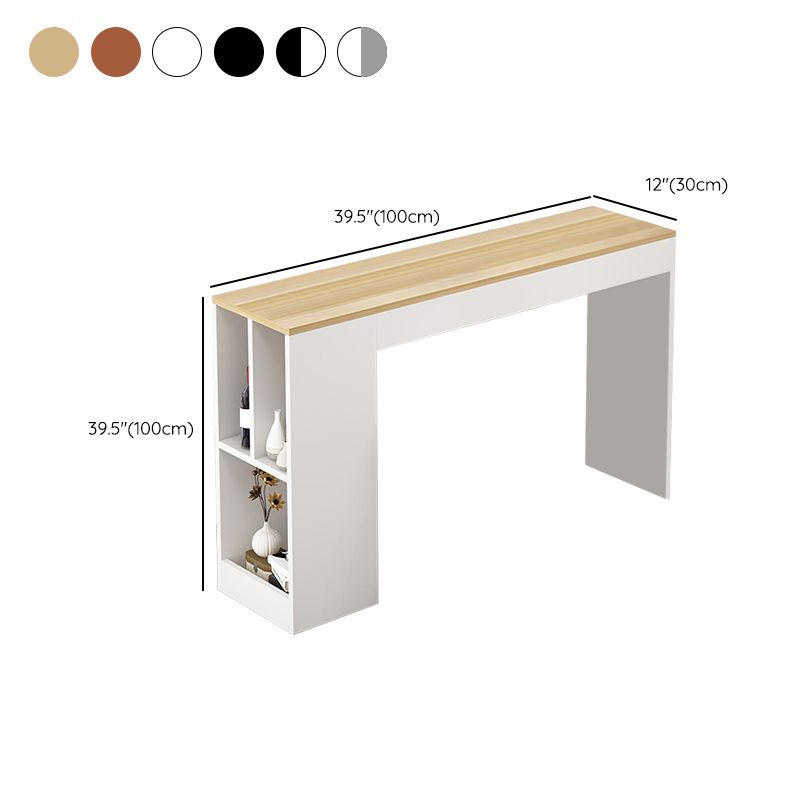 39.4-inch Double Pedestal Rectangle Table for Kitchen Dining Room