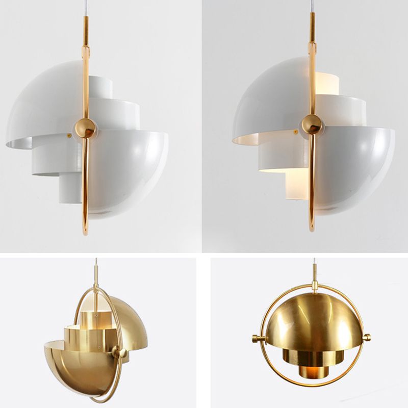 Postmodern 3-Shade Metal Pendant Lamp 1 Bulb Living Room Suspension Light Fixture