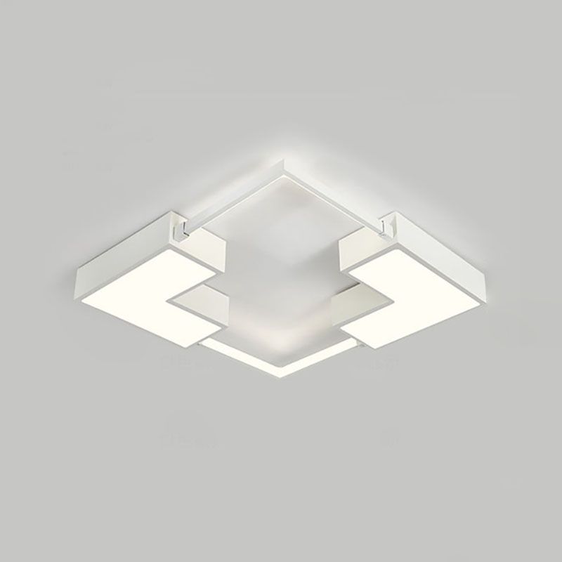 Metal Square LED Ceiling Fixture in Modern Style Acrylic Flush Mount for Bedroom