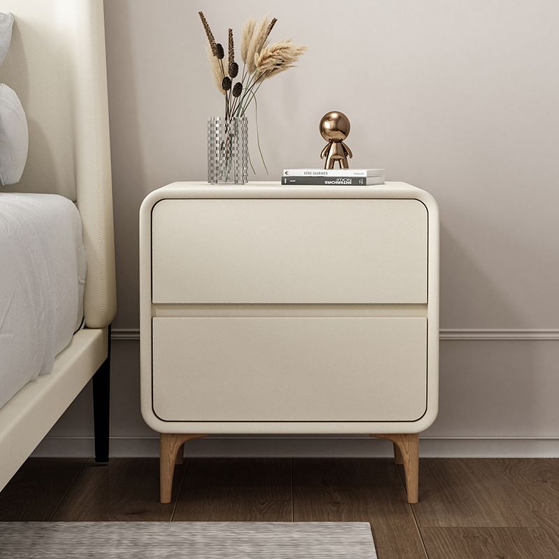 Contemporary Solid Wood Kids Nightstand Narrow Nightstand with Drawers