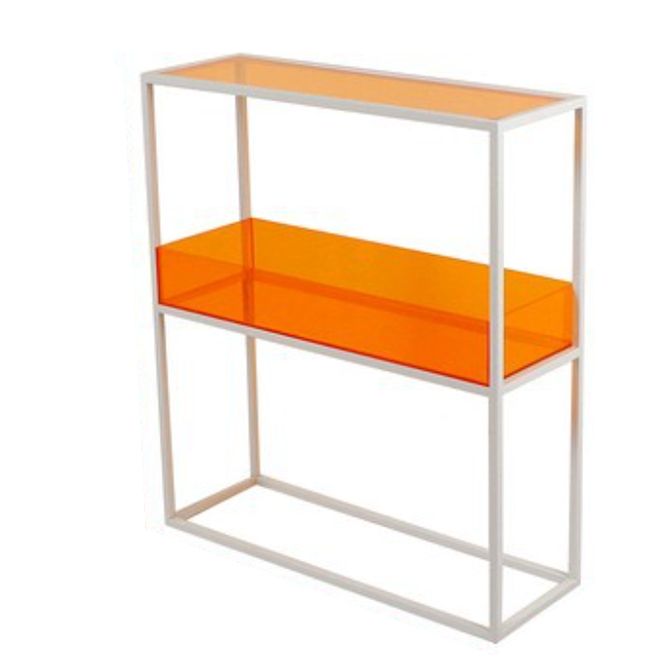 Contemporary Acrylic Bookcase Etagere Open Back Bookshelf with Shelves