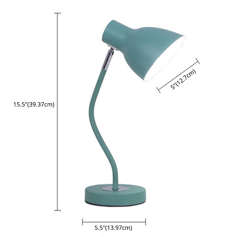 Nordic Macaroon Style Dome Shade Table Lamp Metal Adjustable Arm Design 1-Light Nightstand Light