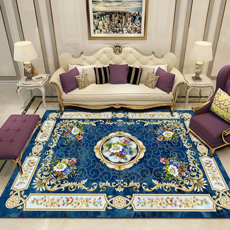 Magnifique Roge d'imprimé floral du milieu du siècle Classic Classic Antique Indoor Carpet Polyester Anti-Slip Backing tapis for Home Decor